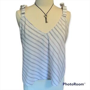 Zara Basic Shoulder Tie Loose Fit Crop Top size Large​​​​​​​​​​​​​​​​​
